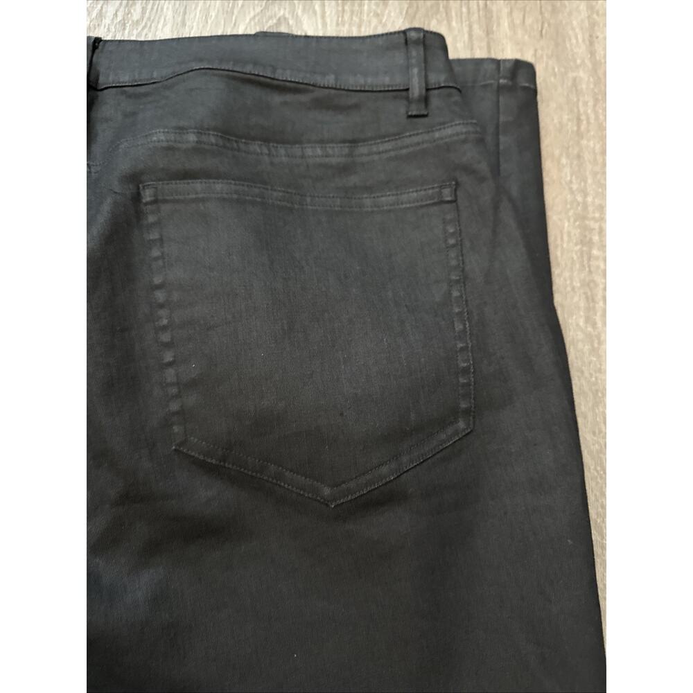 $198 EILEEN FISHER Coated Black Cotton Stretchy Denim Ankle Jeans Women's 14 NEW - Picture 8 of 10